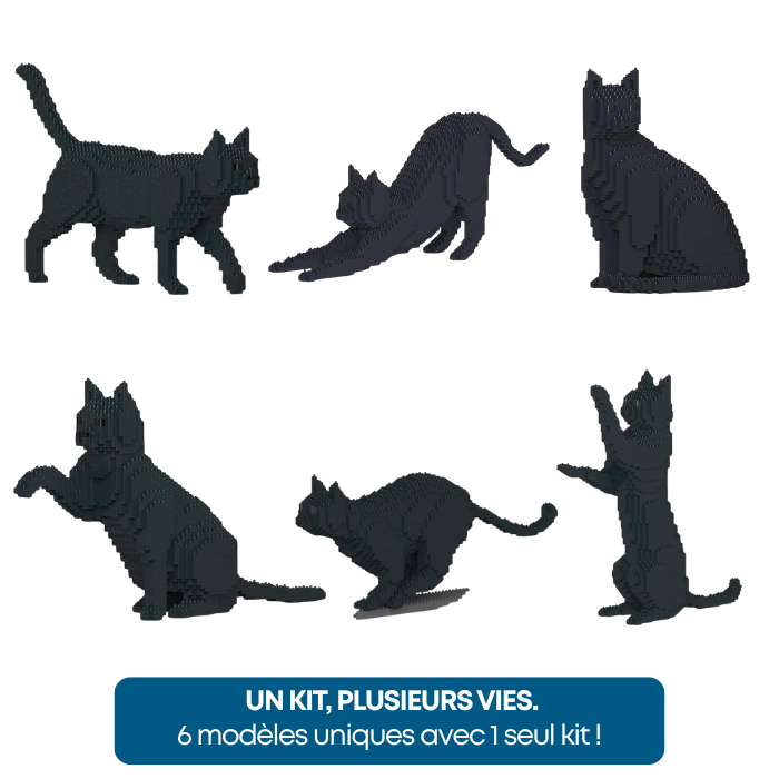 Chat Noir Élégant - Kit de Briques à Construire | Brique Mon Pote