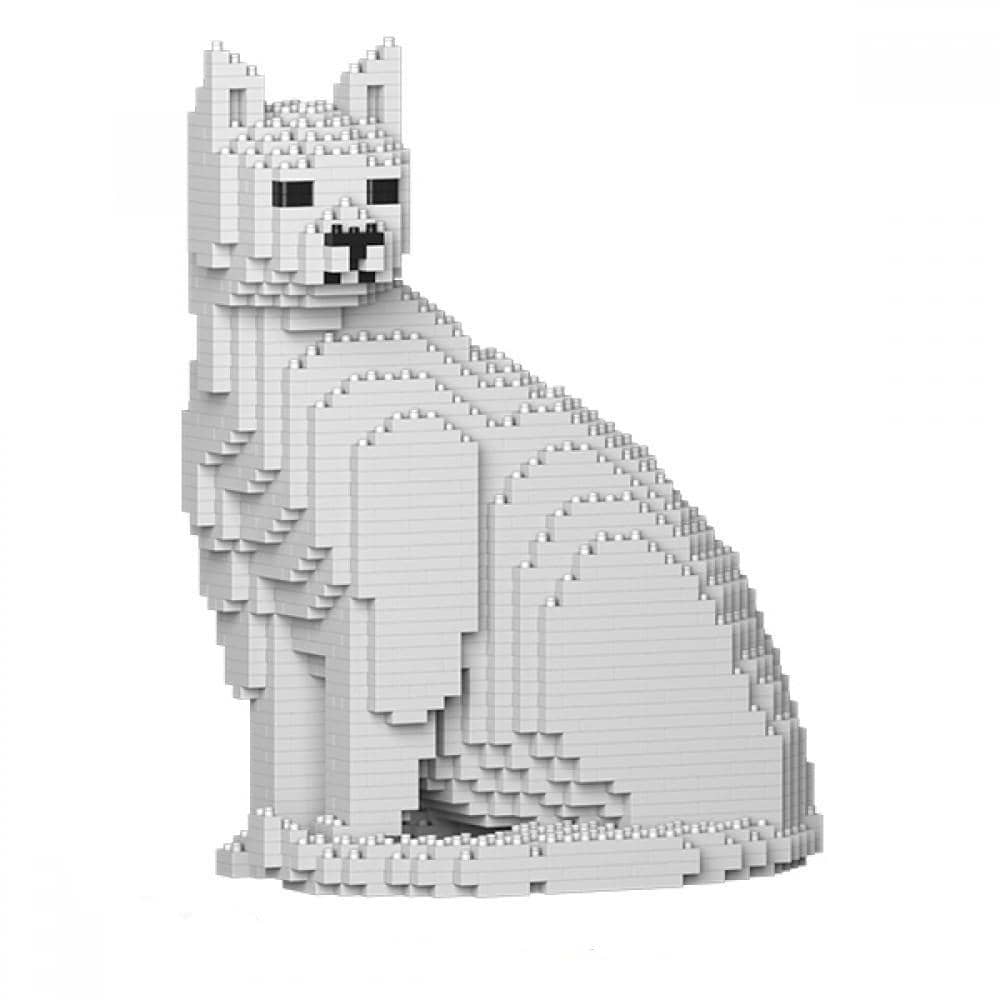 Chat Blanc Majestueux - Kit de Briques à Construire | Brique Mon Pote